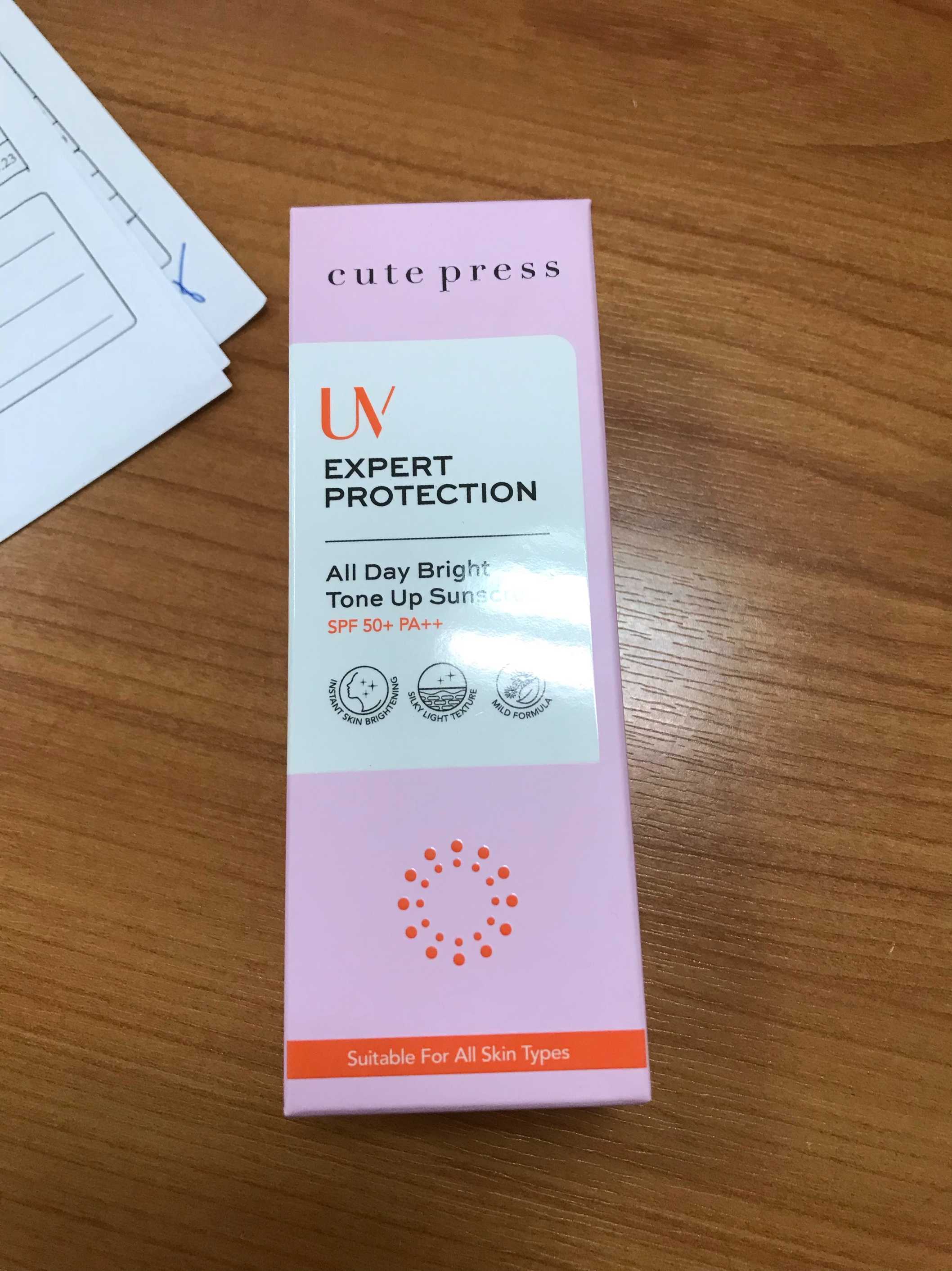 CUTE PRESS UV Expert Protection All Day Bright Tone Up Sunscreen SPF50+ PA++